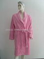 Hooded coral fleece bathrobe 2