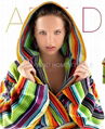 Hooded coral fleece bathrobe 1