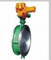 Electric resilient metal-sealing and tetra fluorin sealing butterfly valve 