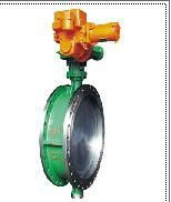 Electric resilient metal-sealing and tetra fluorin sealing butterfly valve 