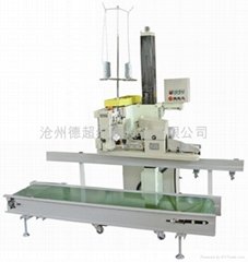 Automatic feed-in and fold bag sewing system