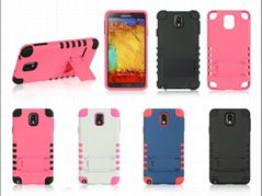 Kickstand hybird PC silicone case for Samsung note 3