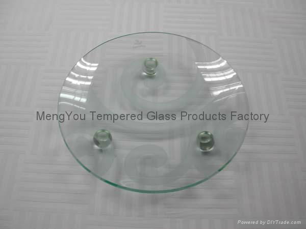 Glass Serving Tray with Glass Foot 3