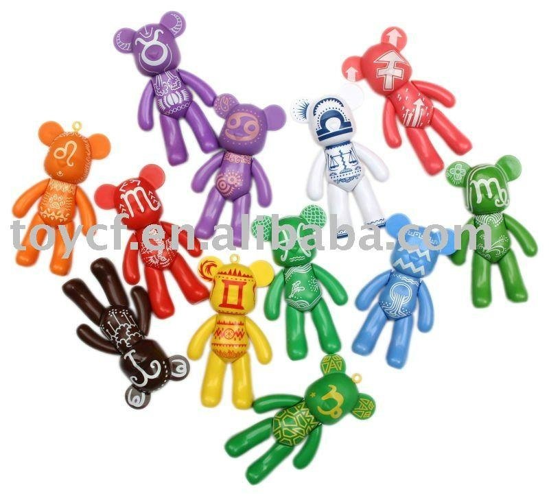 3" Color Bear/Key Ring/Key Holder/PVC Key Holder 2