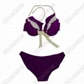 3 PCS Swimsuit Swimwear Padded Halter Style Bikini Skirt 1628 3