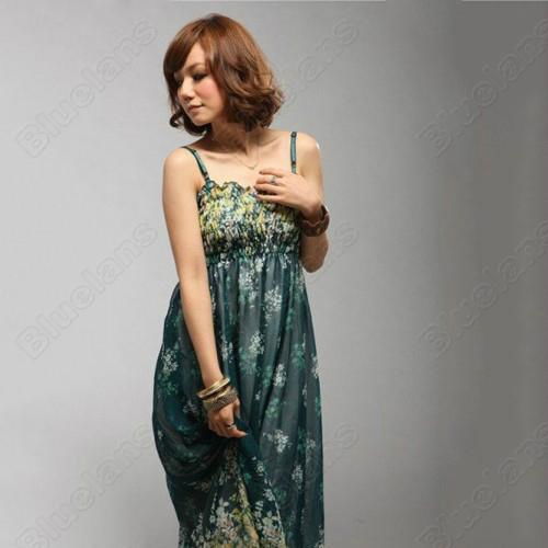 Fashion BOHO Beach Ladies Sexy Halter Bohemia Chiffon Long Dress 5