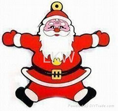 Santa-shaped Christmas USB Flash Drive with 40mA Static Current