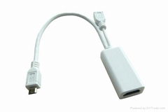 MHL to HDMI Female White Cable