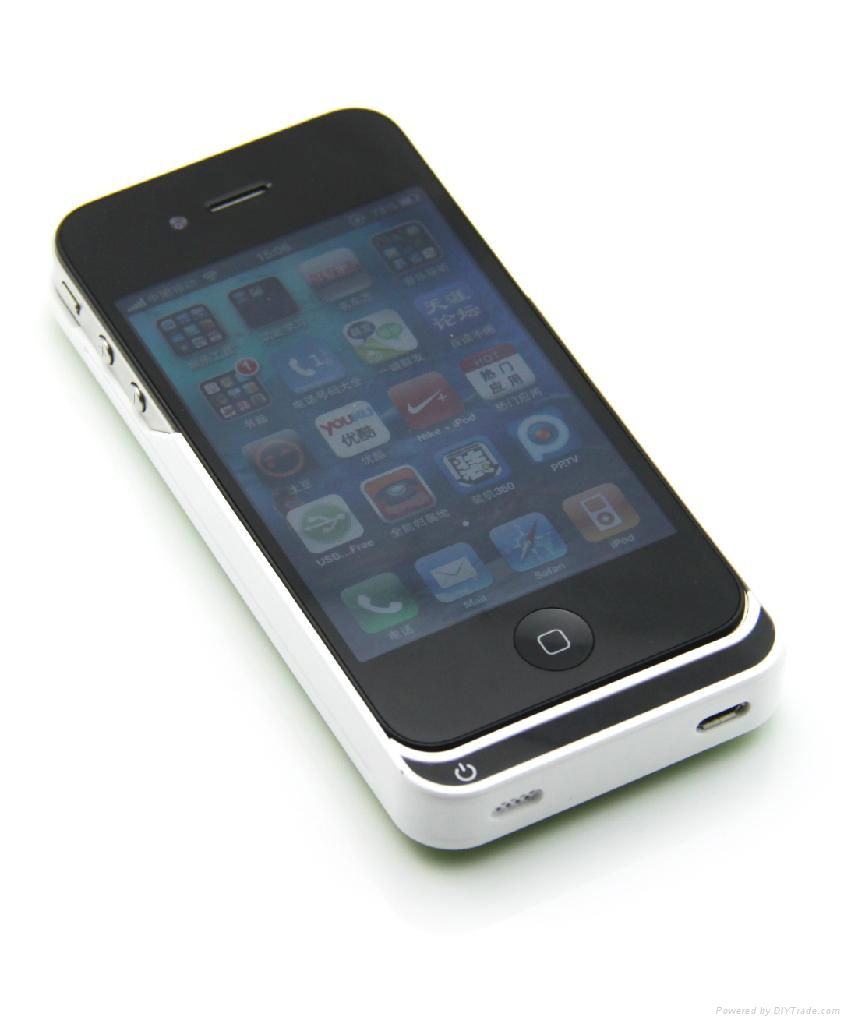 External Leather Battery Case for iPhone 4/4S 2
