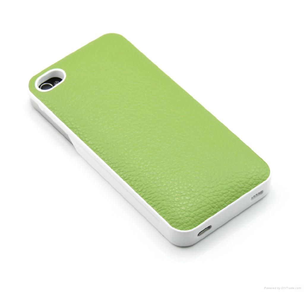 External Leather Battery Case for iPhone 4/4S 3