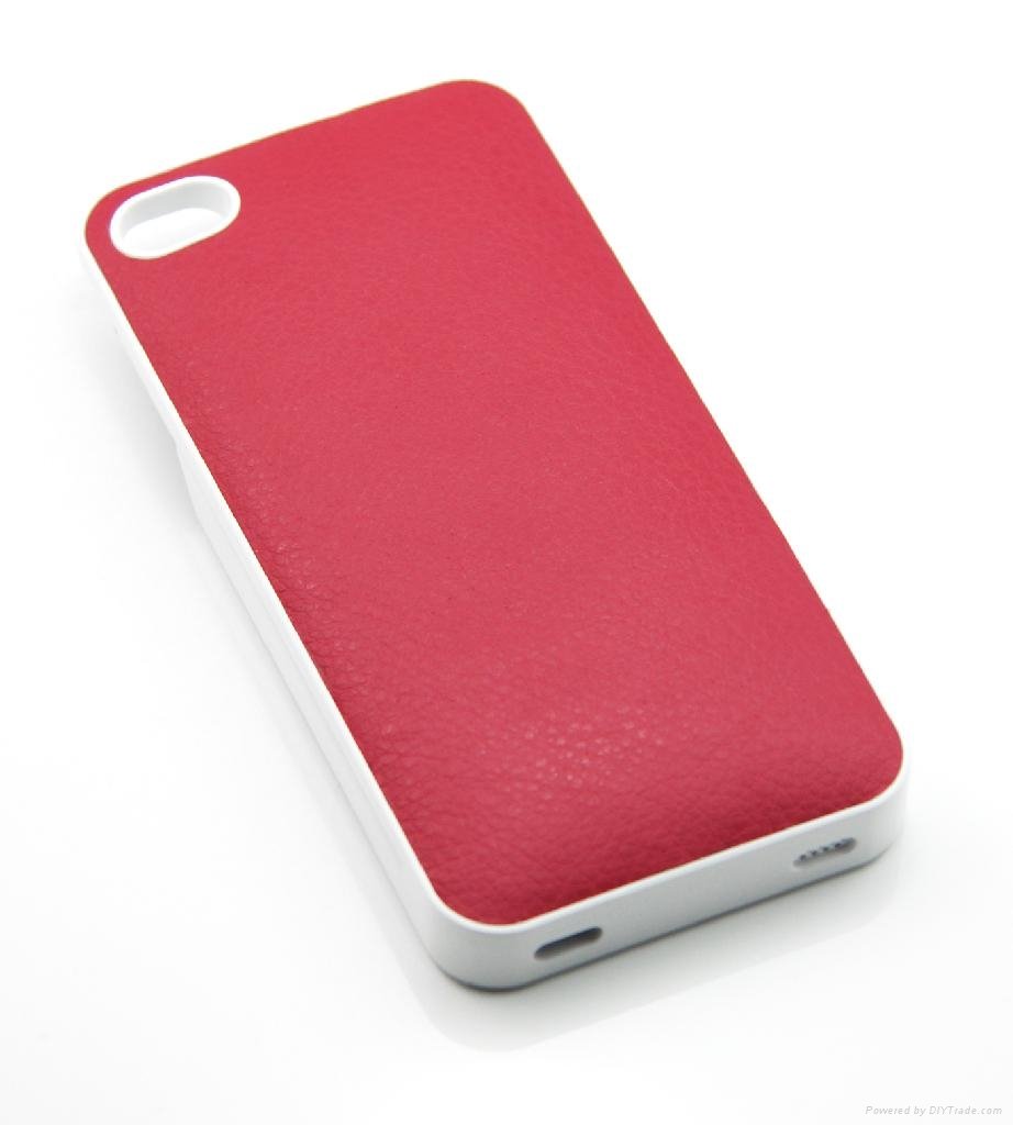 External Leather Battery Case for iPhone 4/4S 5