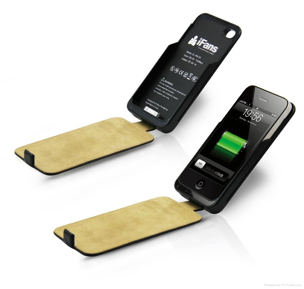 Leather Battery Case for iPone 4/4S