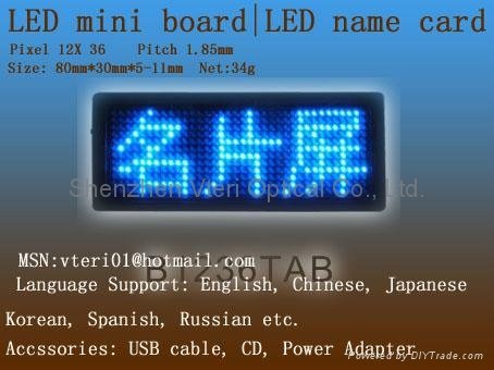 LED name badge, LED badge for promotion，LED name tag, LED display boardB1236T