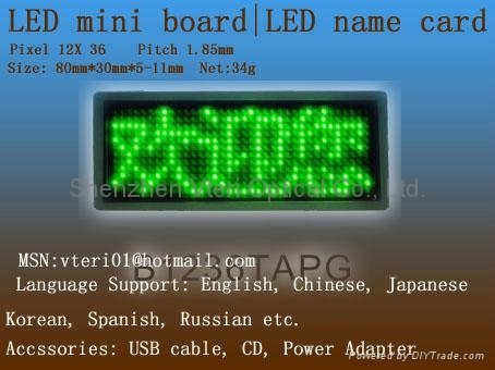 LED name badge, LED badge for promotion，LED name tag, LED display boardB1236T 2