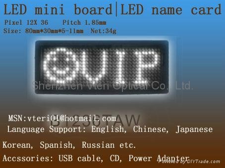 LED name badge, LED badge for promotion，LED name tag, LED display boardB1236T 4