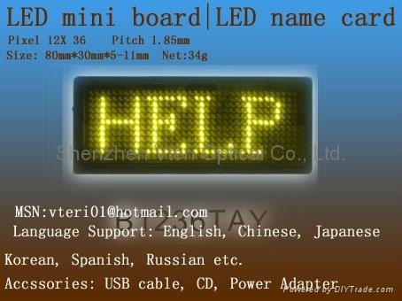 LED name badge, LED badge for promotion，LED name tag, LED display boardB1236T 5