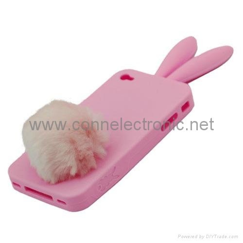 Bunny Rabito Rabbit Rubber Skin Case For iPhone 4