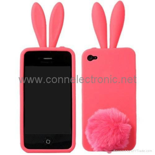 Bunny Rabito Rabbit Rubber Skin Case For iPhone 4 2