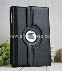 360 degrees rotatable PU leather folder cases for iPad mini
