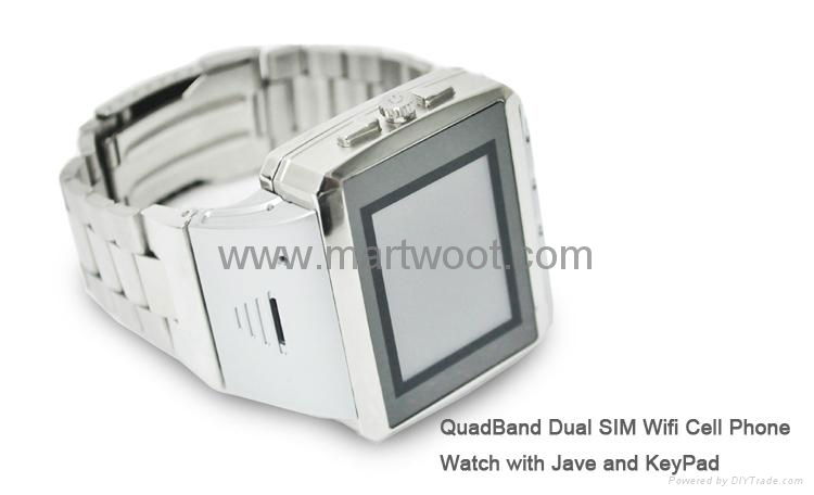 QuadBand Dual SIM Wifi Cell Phone Watch with Jave and KeyPad 2