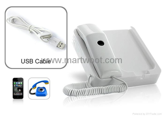 Classic Phone Dock with Handset for iPhone 4, Android Phones, 3.5mm Jack Phones 5