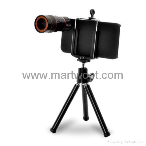 8X Zoom Optical Telescope Lens with Tripod For iPhone 4