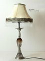 Antique Hotel Table Lamp Ivory White coloured glaze  1
