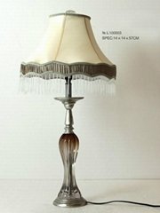Antique Hotel Table Lamp Ivory White coloured glaze 