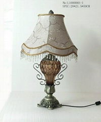 Antique Table Lamp Ivory white coloured glaze