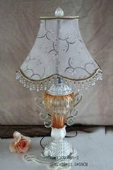 Antique Table Lamp white coloured glaze 