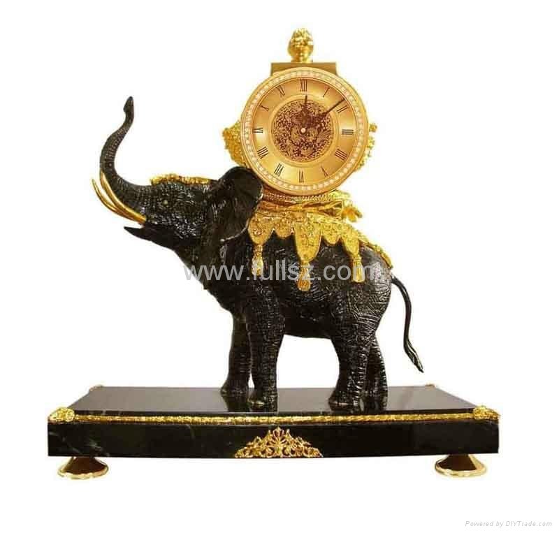 Antique Royal Elephants Art Clocks for Sale 