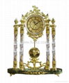 Triumphant Door Four Pillars Crystal Desk Clock 