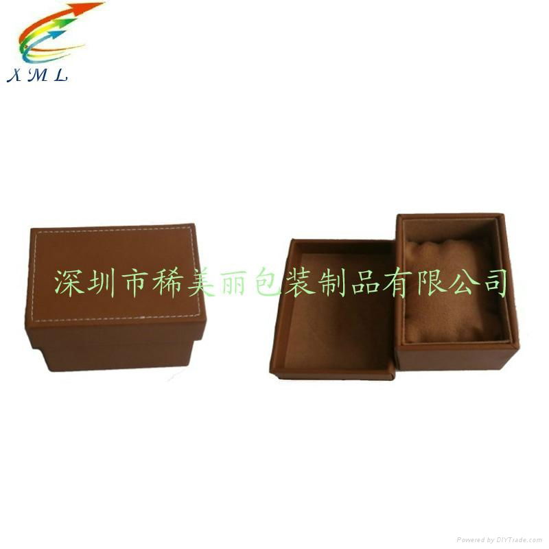 wooden leather wathch box