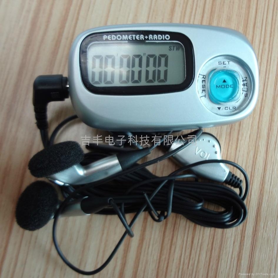 2012 newest high accuracy multi-functional pedometer with radio 2