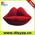 Child Plush Hot Lips Bean Bag Chair