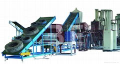 Waste tyre recycling line