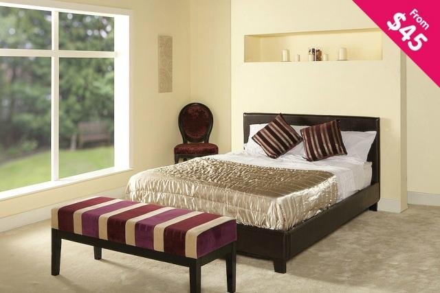 Basic Upholstered PU Leather Bed