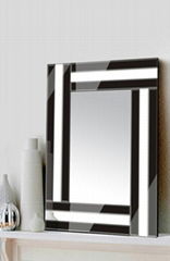 LOWEST PRICE - Julia 97 x 122cm Bevelled Edge Black Glass Wall Mirror