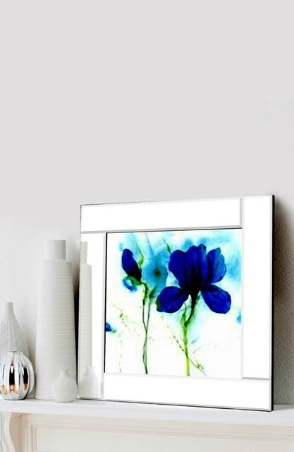 LOWEST PRICE - Tate 55 x 55cm Bevelled Edge Glass Mirror Frame with Print 2