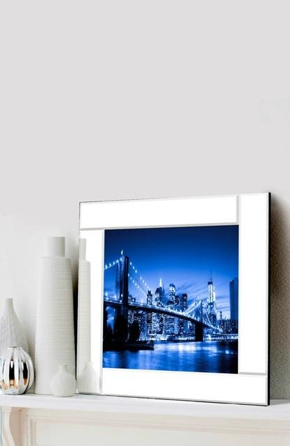 LOWEST PRICE - Tate 55 x 55cm Bevelled Edge Glass Mirror Frame with Print 3