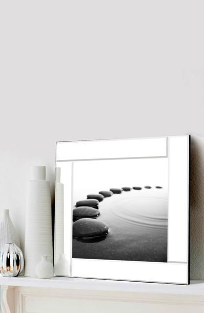 LOWEST PRICE - Tate 55 x 55cm Bevelled Edge Glass Mirror Frame with Print