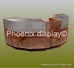 curved display counter & till position