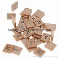 Wooden Scrabble Jewelry Pendant Tiles Rectangle 18.5mm x 20.5mm (100 Tiles)