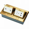 DCT-638/GB Brass Double Pop up floor socket 1