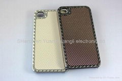 wholesale-50pcs/lot elegance plating Diamond textured cell phone case for 4