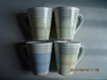 V shape ceramic mug branded printing OEM