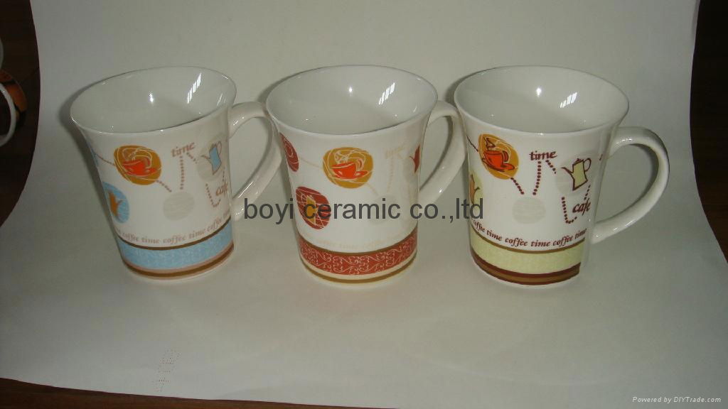 Tapered shape promotion ceramic mug OEM logo printing 3