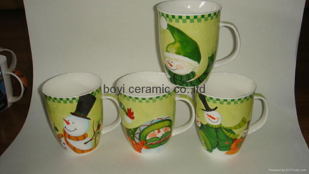 Calypso/Carnivale Shape promotion ceramic mug OEM logo printing