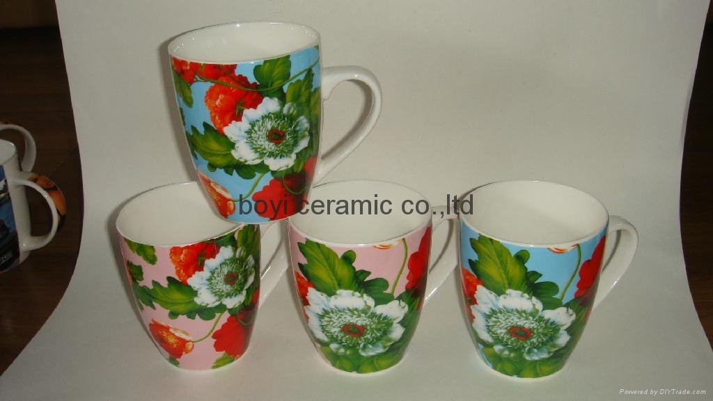Calypso/Carnivale Shape promotion ceramic mug OEM logo printing 2