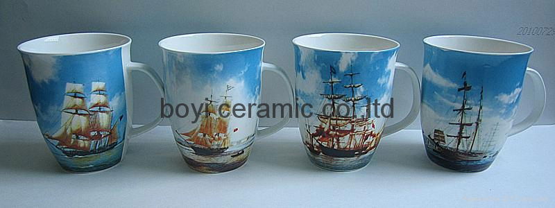 Calypso/Carnivale Shape fine bone china mug ceramic mug OEM design